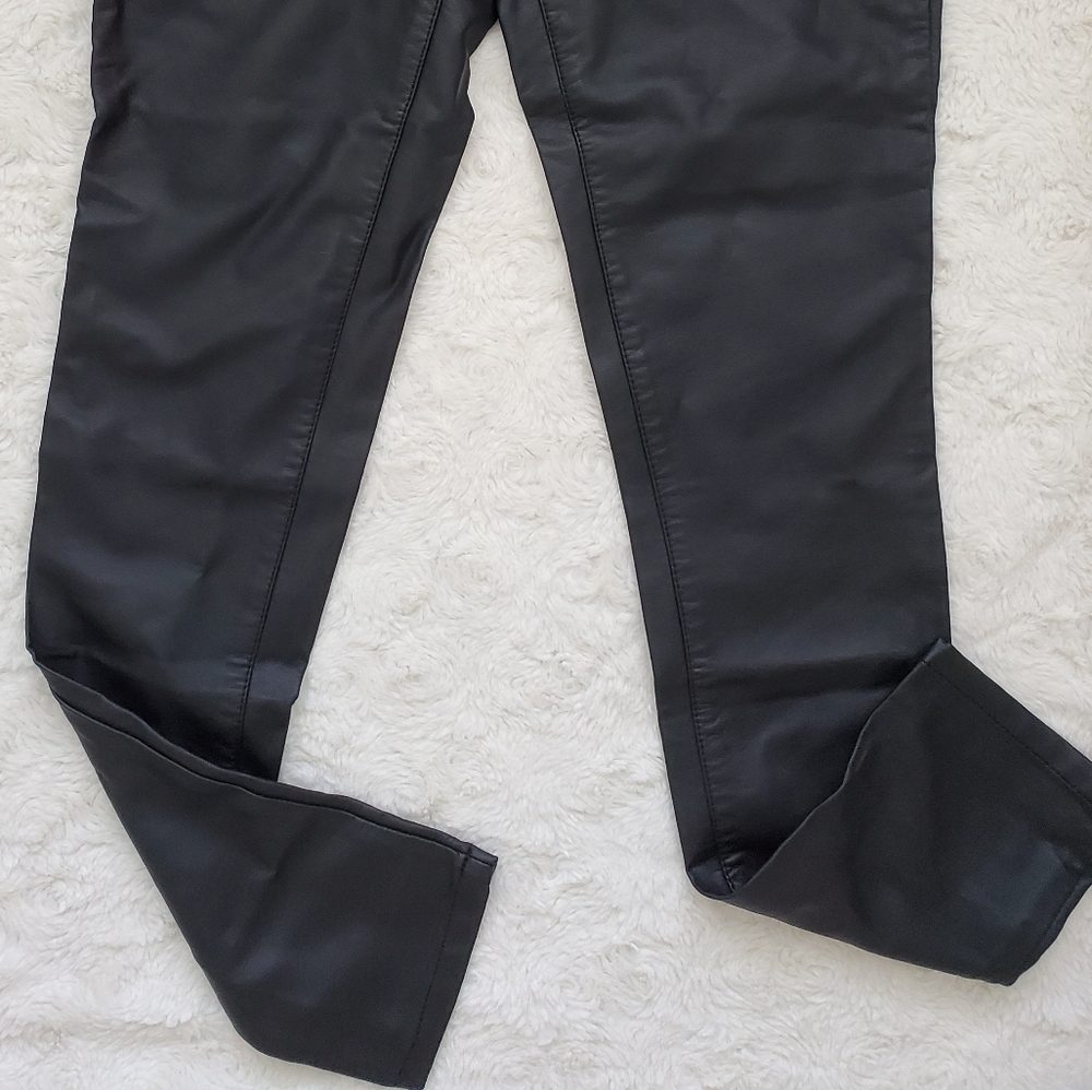 BCBGeneration Blue and Black Faux Leather Jeans - Picture 4 of 12